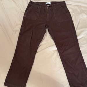 PAIGE Women's Brown Straight-Leg Chinos